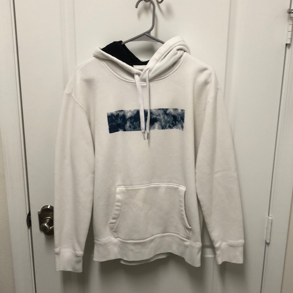 Hollister White Sweatshirt/Hoodie with Blue Logo